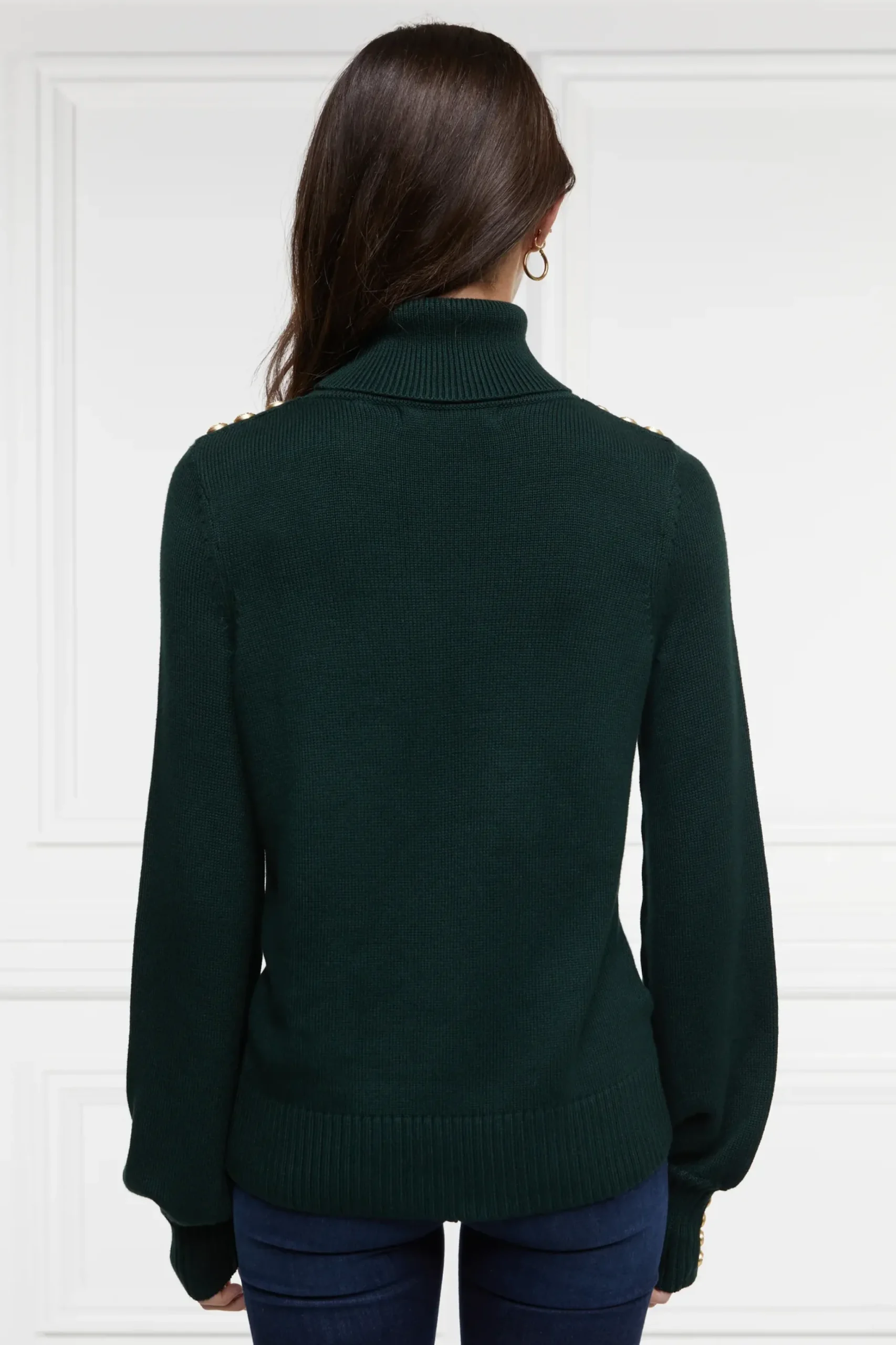 Holland Cooper Chamonix Roll Neck Knit Emerald