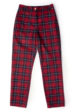Holland Cooper Charlton Trousers Red Tartan Sale