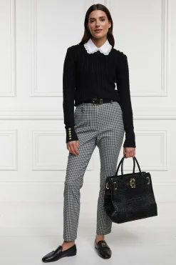 Holland Cooper Charlton Trousers Houndstooth Gold Sale