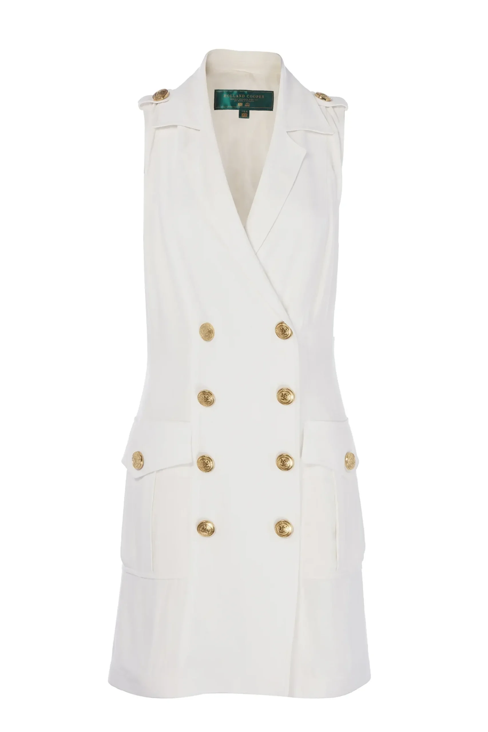 Holland Cooper Chelsea Dress Oyster Linen Best