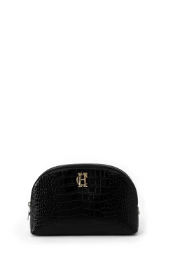 Holland Cooper Chelsea Makeup Bag Black Croc New