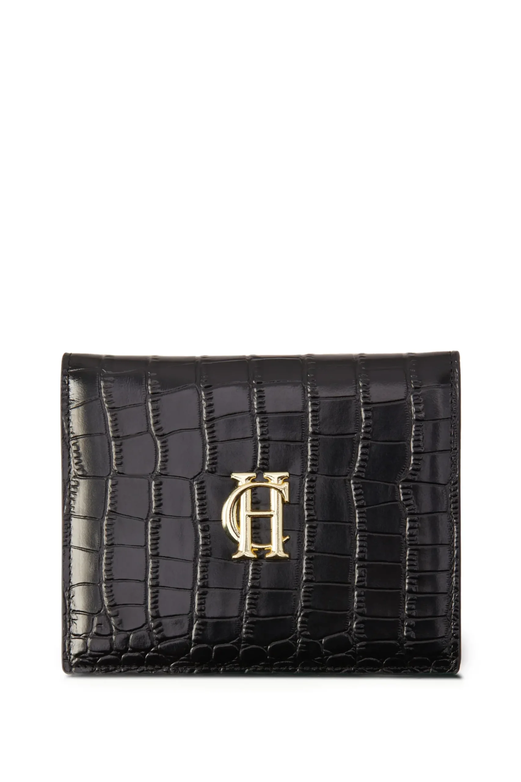 Holland Cooper Chelsea Passport Holder Black Croc Online