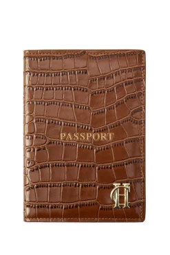 Holland Cooper Chelsea Passport Holder Tan Croc Online