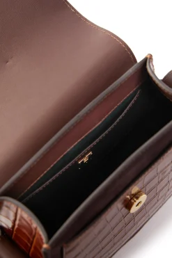 Holland Cooper Chelsea Saddle Bag Tan Croc