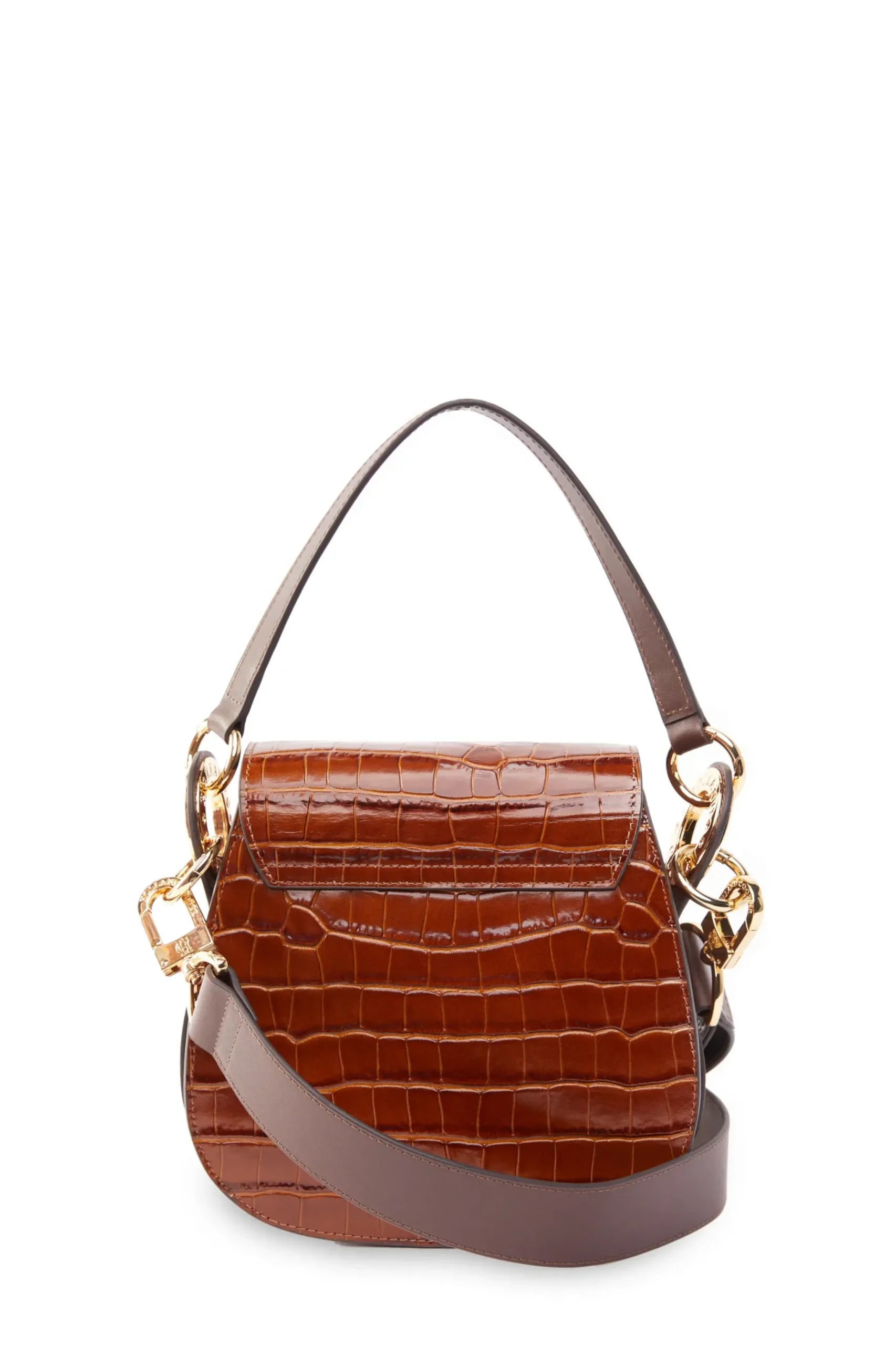Holland Cooper Chelsea Saddle Bag Tan Croc