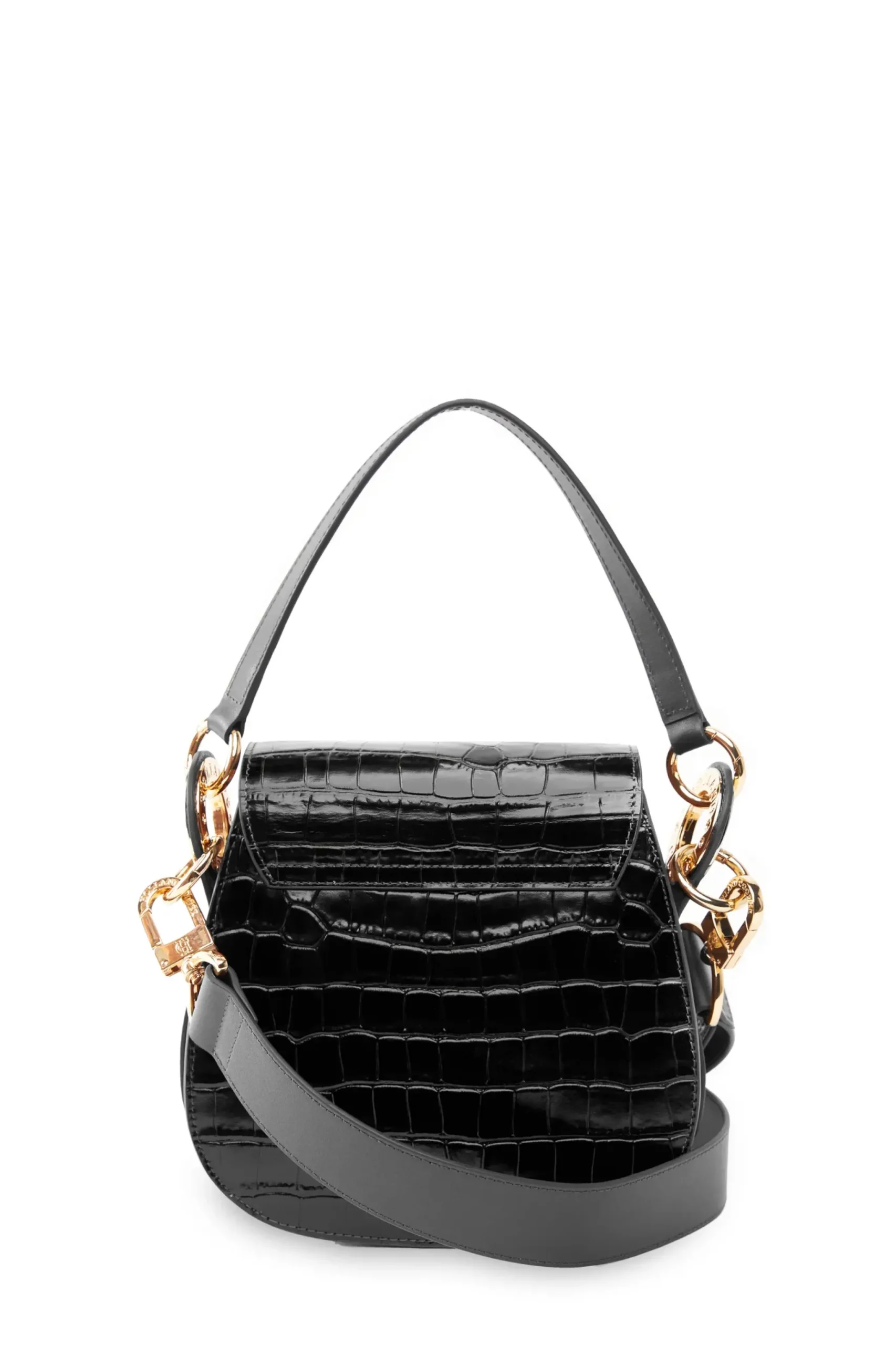 Holland Cooper Chelsea Saddle Bag Black Croc Outlet