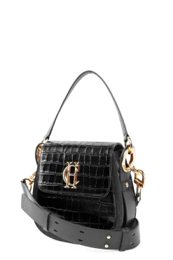 Holland Cooper Chelsea Saddle Bag Black Croc Outlet