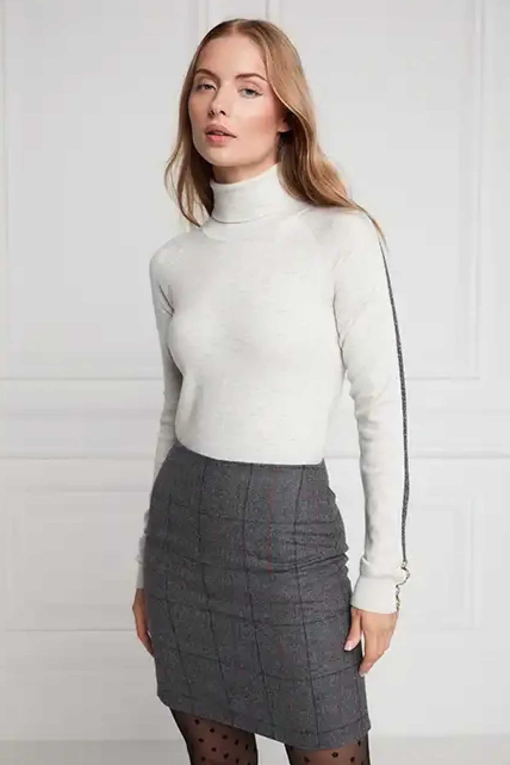 Holland Cooper Chelsea Skirt Mid Blue Check Hot