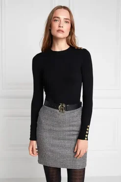 Holland Cooper Chelsea Skirt Prince of Wales Black