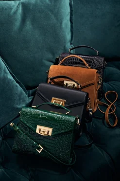 Holland Cooper Cheltenham Bag Emerald Croc Clearance