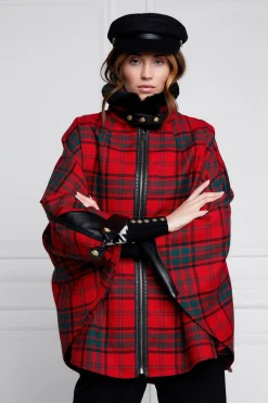 Holland Cooper Chiltern Cape Red Tartan Best