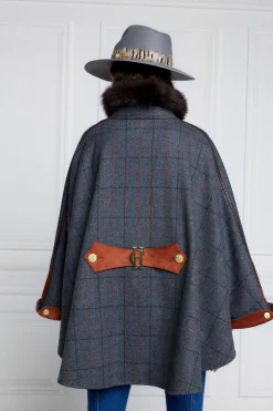 Holland Cooper Chiltern Cape Mid Blue Check Hot