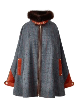 Holland Cooper Chiltern Cape Mid Blue Check Hot