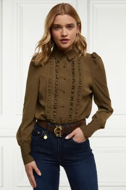Holland Cooper Clarissa Shirt Khaki Clearance