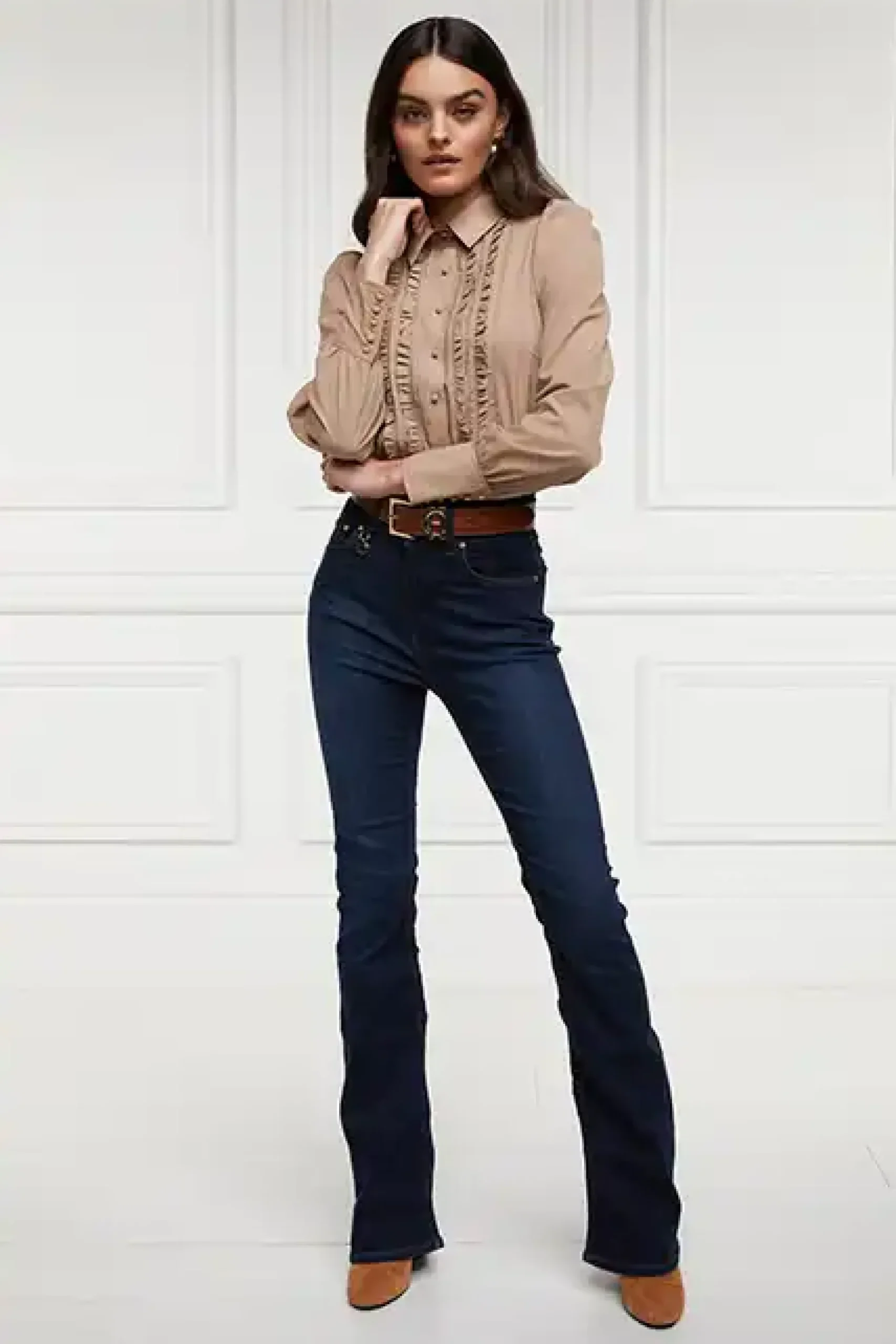 Holland Cooper Clarissa Shirt Caramel New