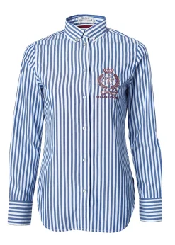 Holland Cooper Classic Button Down Shirt Navy Stripe
