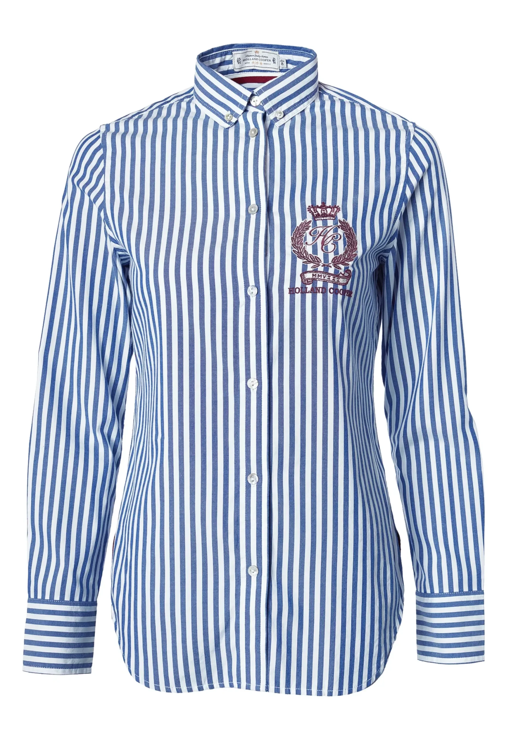 Holland Cooper Classic Button Down Shirt Navy Stripe