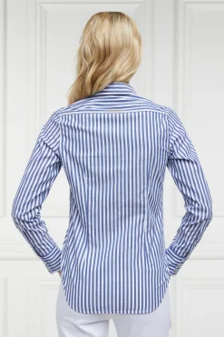 Holland Cooper Classic Button Down Shirt Navy Stripe