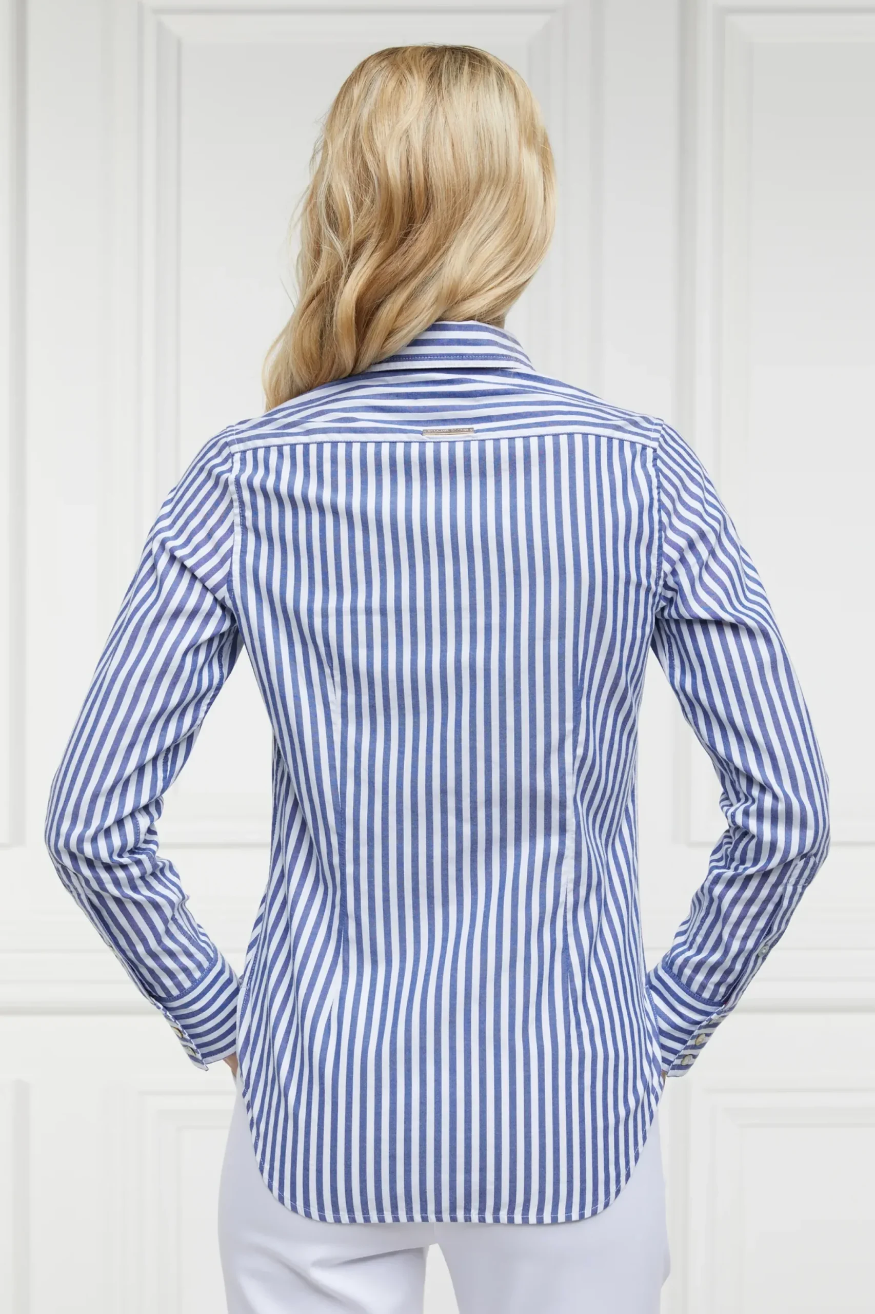 Holland Cooper Classic Button Down Shirt Navy Stripe