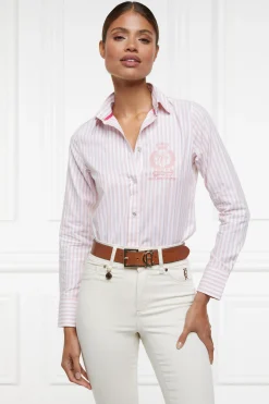 Holland Cooper Classic Button Down Shirt Pink Stripe Sale