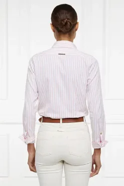 Holland Cooper Classic Button Down Shirt Pink Stripe Sale