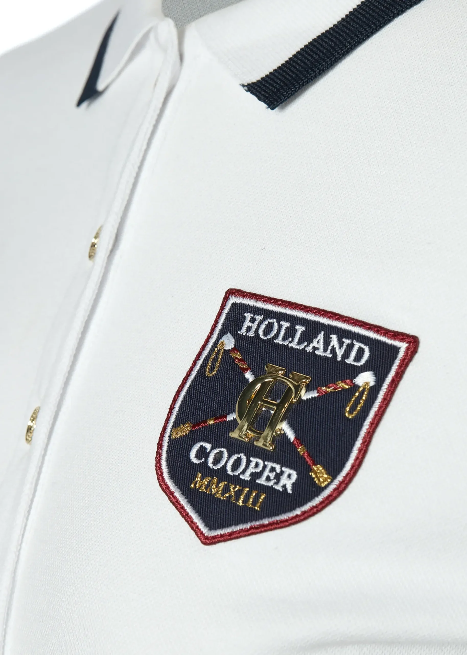 Holland Cooper Classic Long Sleeve Polo Shirt White New