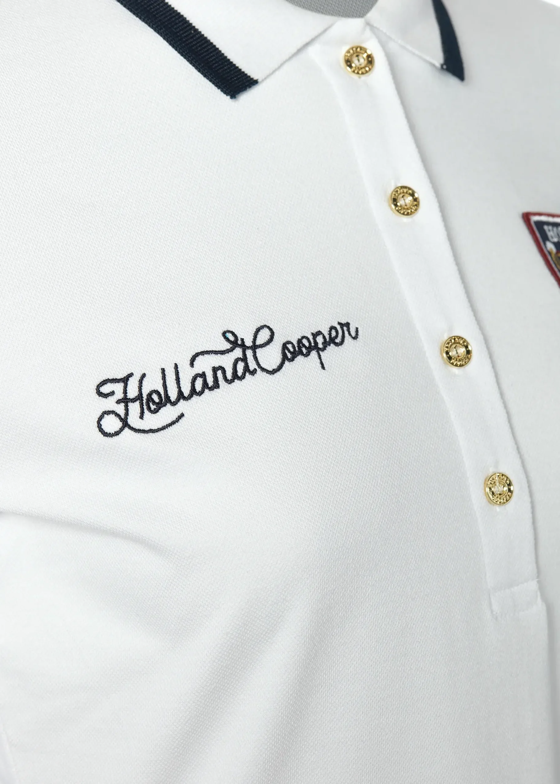 Holland Cooper Classic Long Sleeve Polo Shirt White New