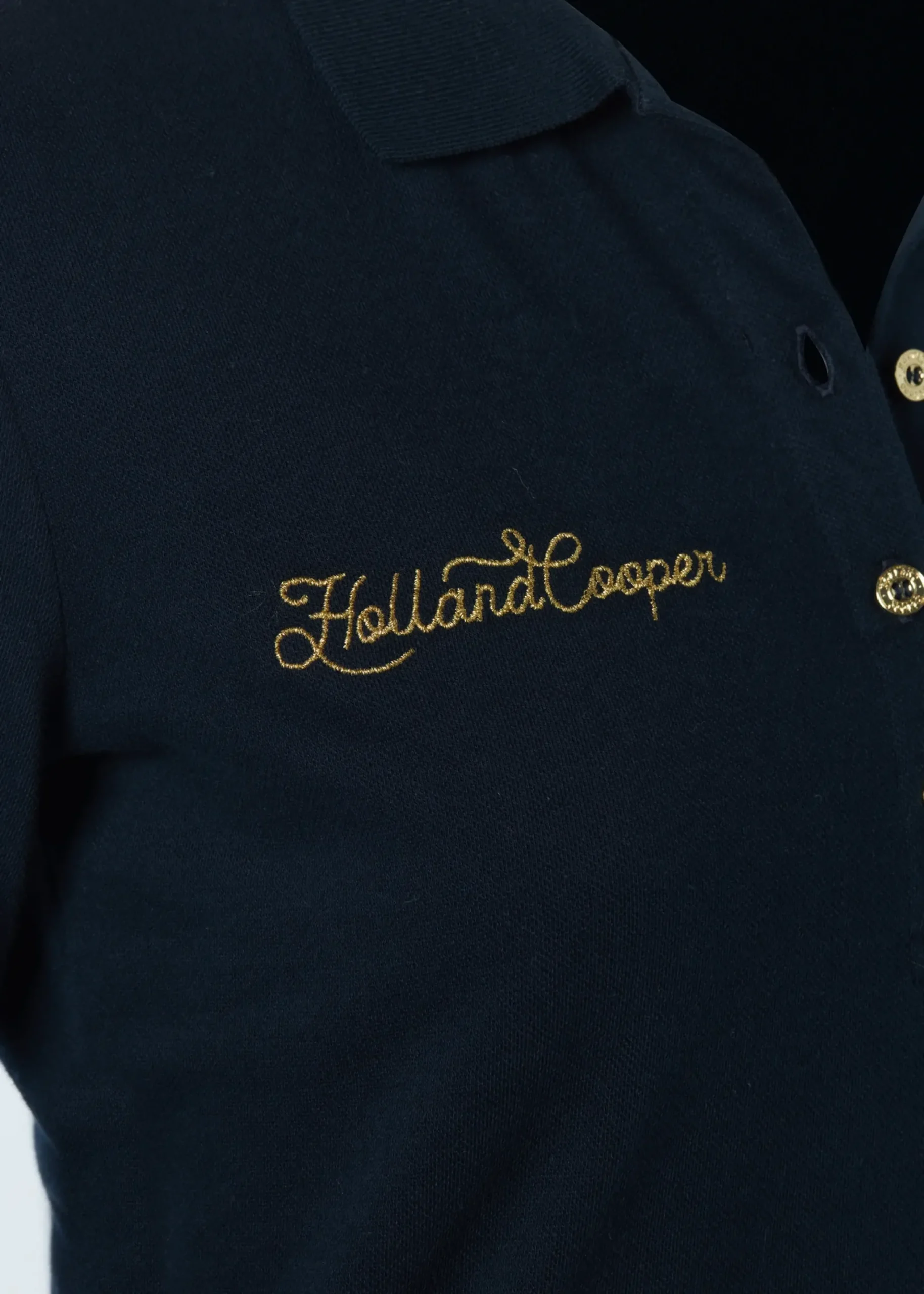 Holland Cooper Classic Long Sleeve Polo Shirt Ink Navy Sale