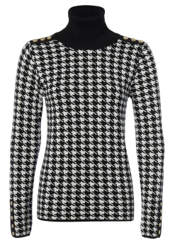 Holland Cooper Classic Roll Neck Knit Houndstooth Sale