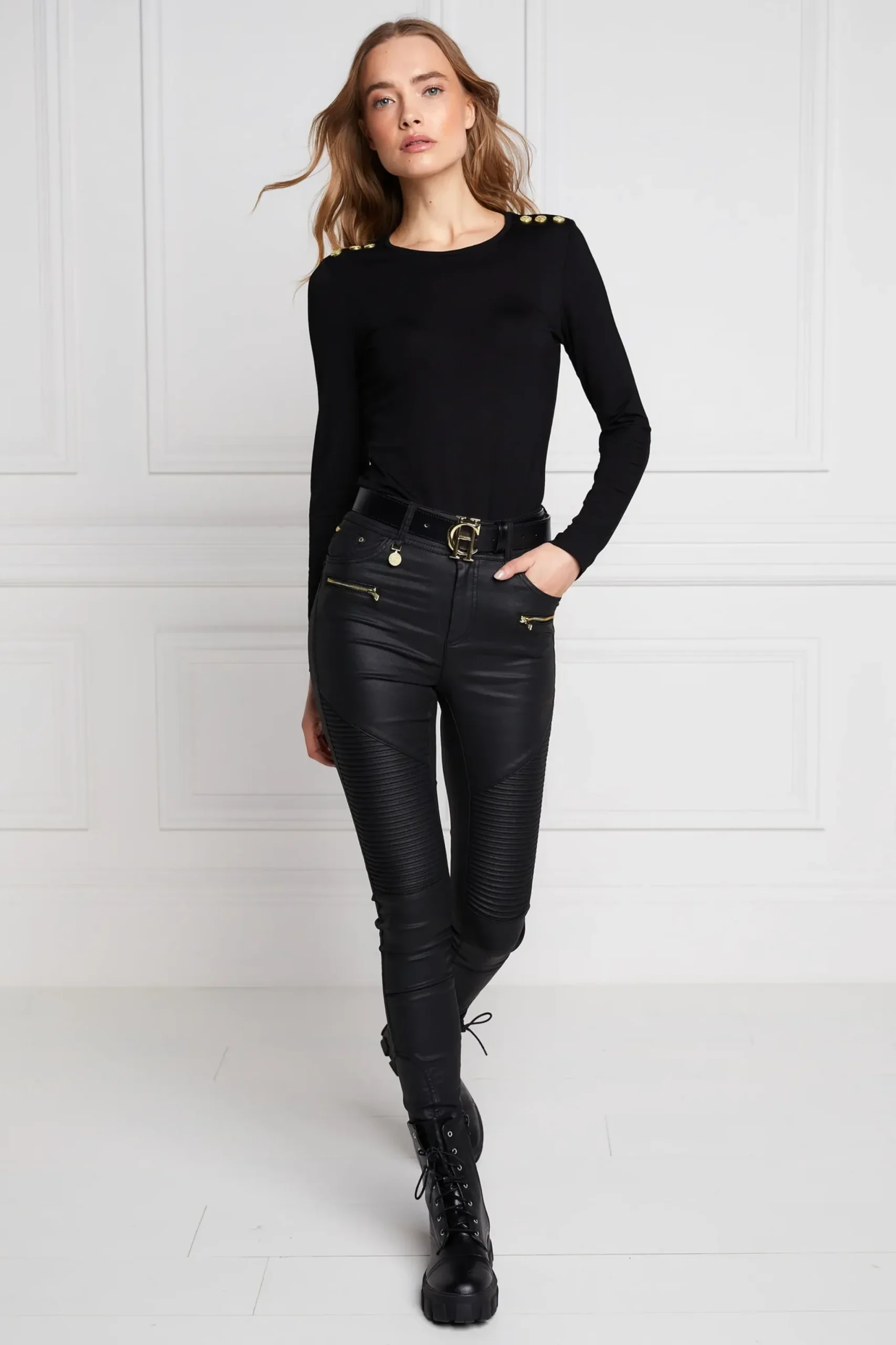 Holland Cooper Coated Biker Jean Sale