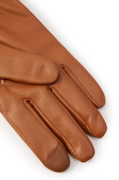Holland Cooper Contrast Leather Gloves Tan Ink Navy Online