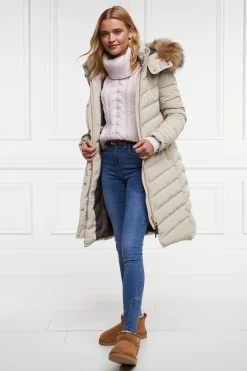 Holland Cooper Corded Roll Neck Knit Ice Pink New