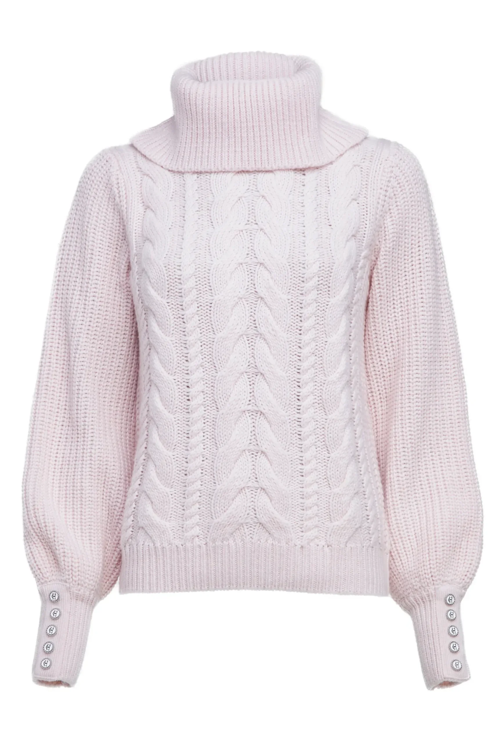 Holland Cooper Corded Roll Neck Knit Ice Pink New