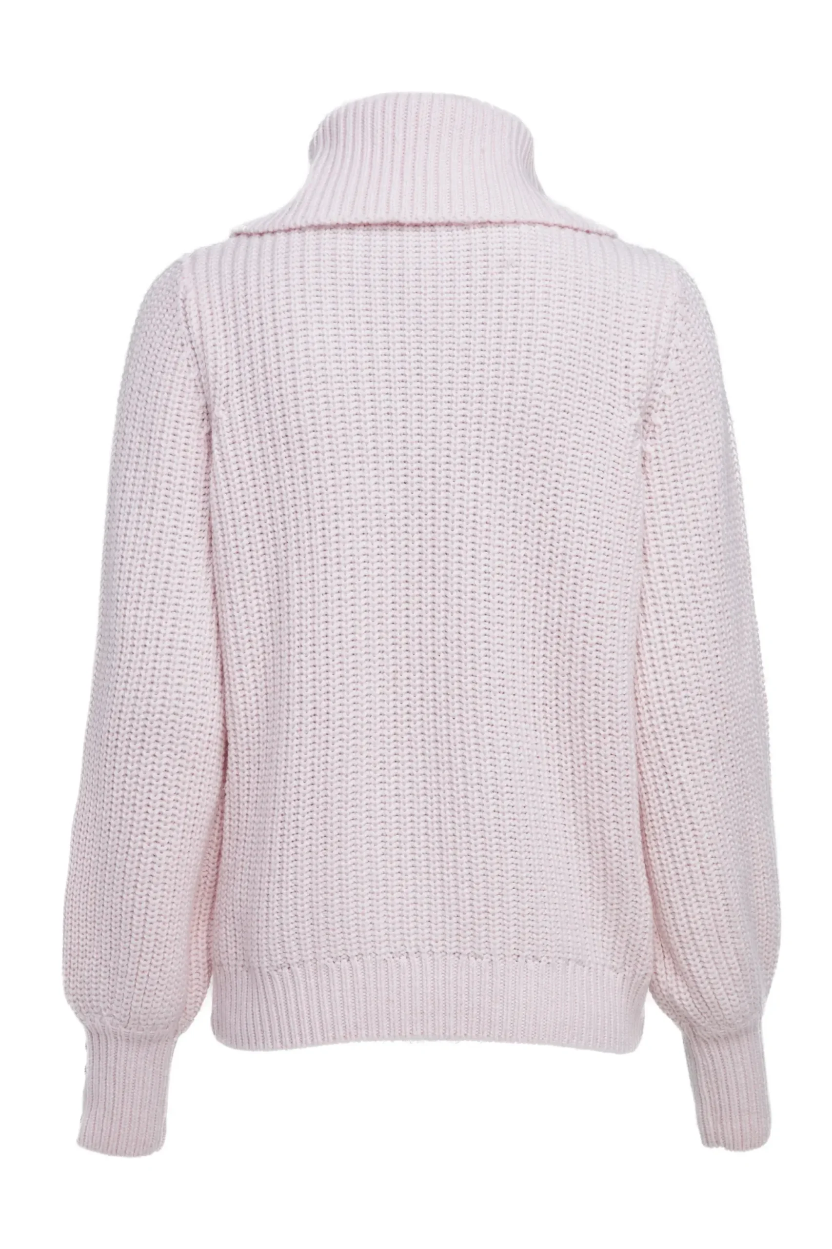 Holland Cooper Corded Roll Neck Knit Ice Pink New