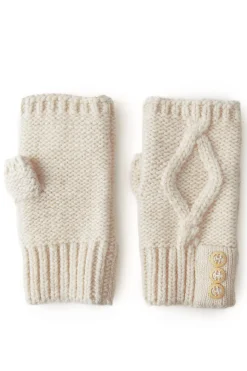 Holland Cooper Cortina Fingerless Gloves Oatmeal Hot