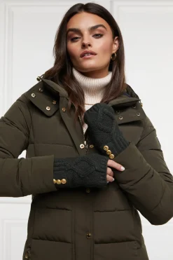 Holland Cooper Cortina Fingerless Gloves Fern Green Hot