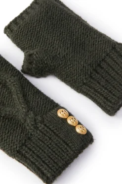 Holland Cooper Cortina Fingerless Gloves Fern Green Hot