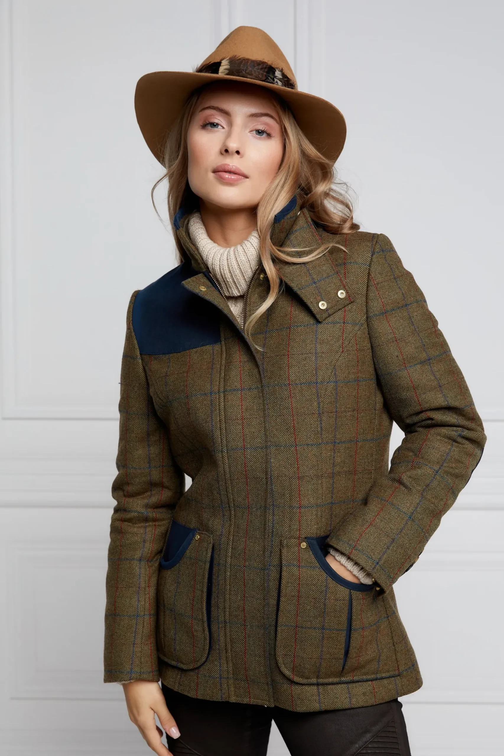 Holland Cooper Country Classic Jacket Glen Green Outlet