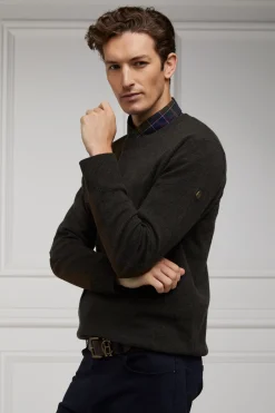 Holland Cooper Country Crew Neck Knit Moss Discount