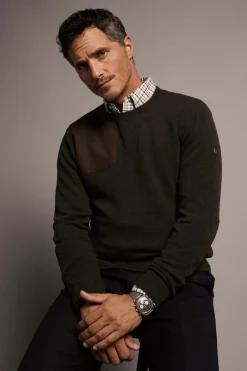 Holland Cooper Country Crew Neck Knit Moss Discount