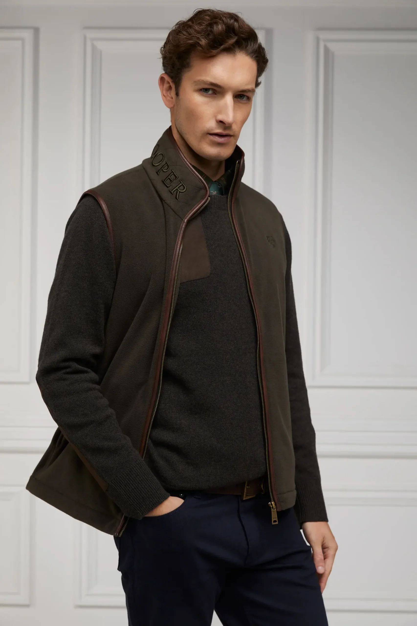 Holland Cooper Country Crew Neck Knit Moss Discount