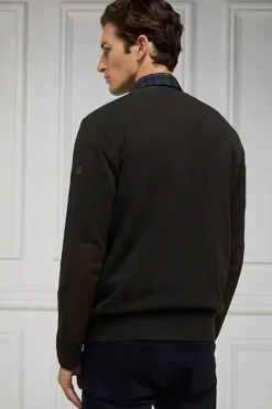 Holland Cooper Country Crew Neck Knit Moss Discount