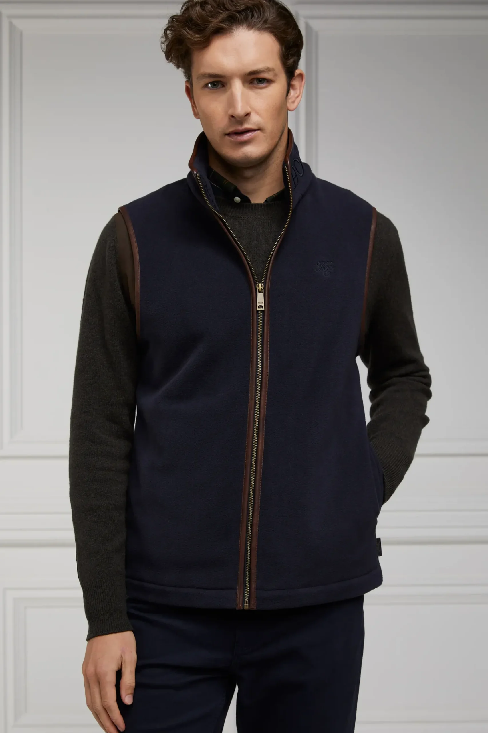 Holland Cooper Country Fleece Gilet Ink Navy Outlet