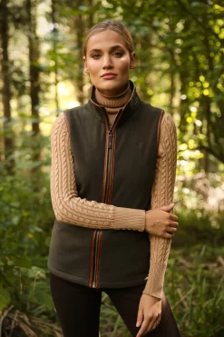 Holland Cooper Country Fleece Gilet Khaki Hot