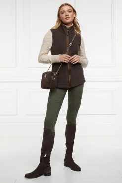 Holland Cooper Country Fleece Gilet Chocolate