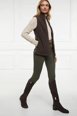 Holland Cooper Country Fleece Gilet Chocolate