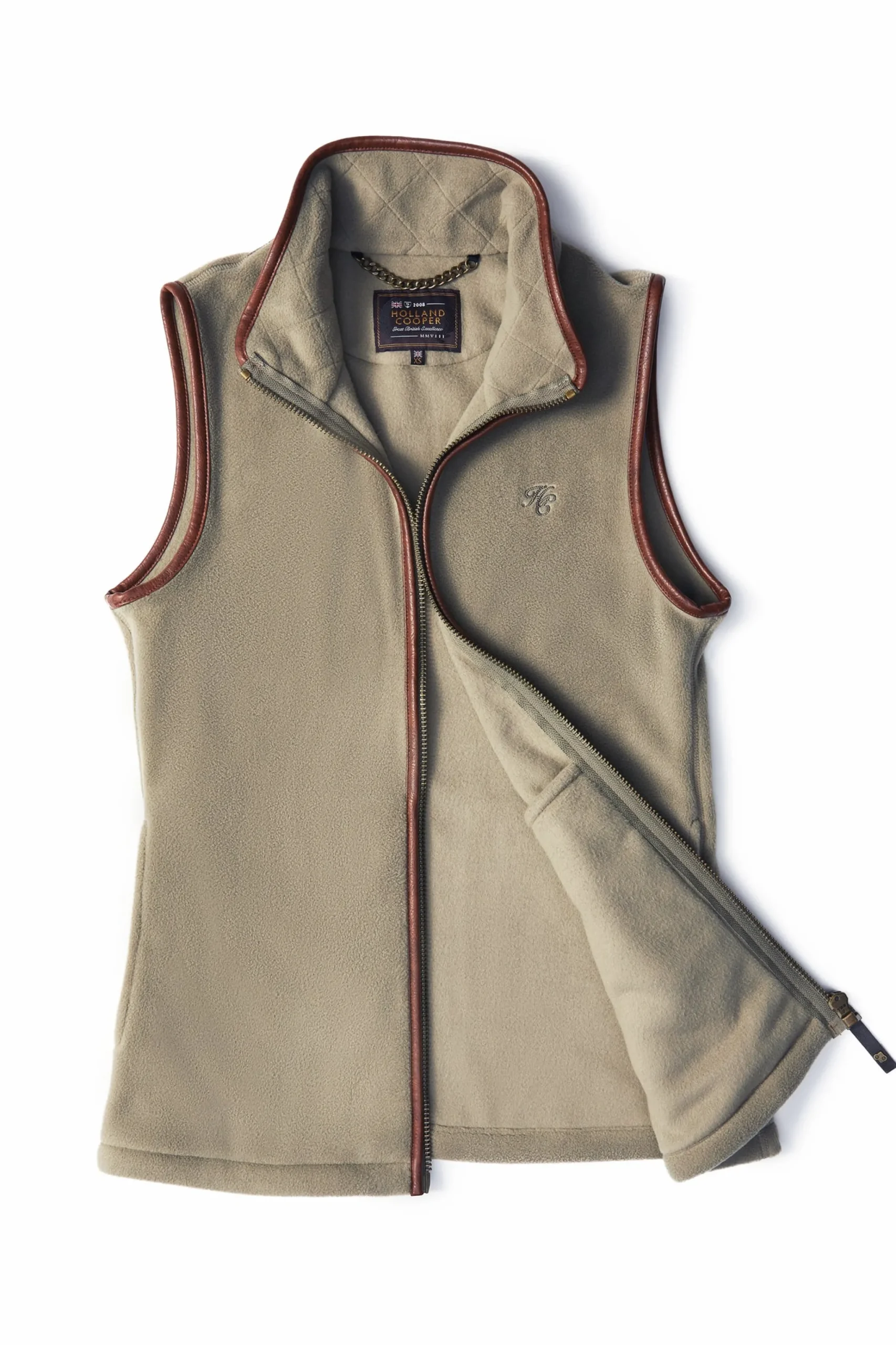 Holland Cooper Country Fleece Gilet Sage New