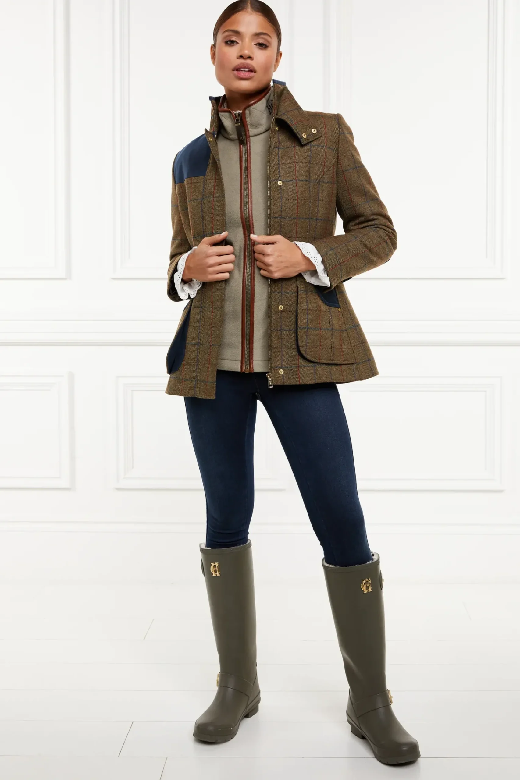 Holland Cooper Country Fleece Gilet Sage New