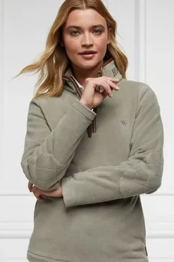 Holland Cooper Country Fleece Half Zip Sage Discount