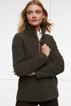 Holland Cooper Country Fleece Half Zip Khaki New